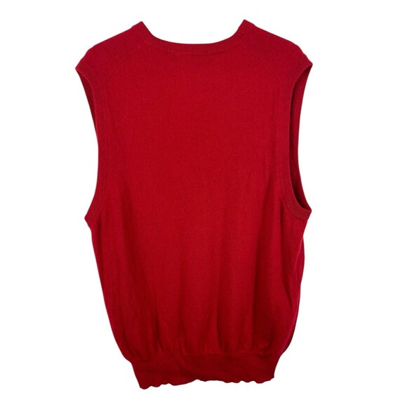 Grant Thomas 100% Cashmere Sweater Vest Red V-Neck Two Ply M Holiday Winter - Picture 4 of 11